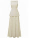 2PCS Ensemble Haut Tricoté et Jupe Maxi Plissée Années 1930