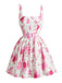Robe mini sans manches col carré rose 1950s