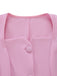 Robe Uni Plissée Manches Longues Col CœurAnnée 1950