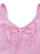 Rose Nœud Dentelle Vichy à Lacets Robe Années 1960 5