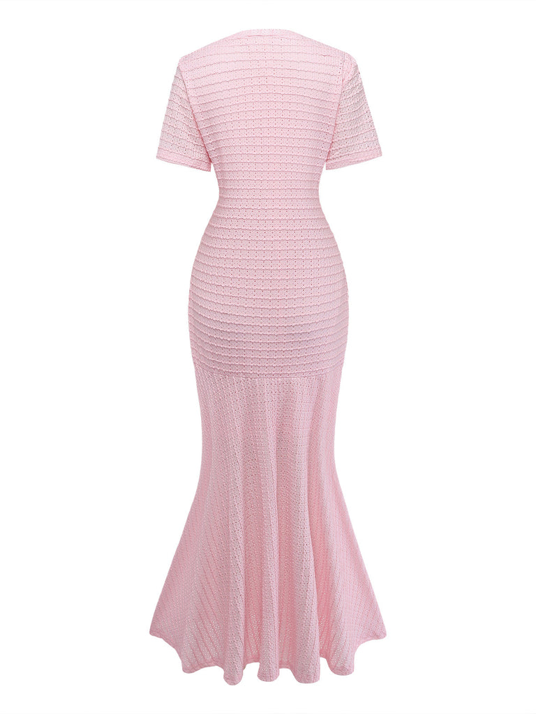 Ajouré à Carreaux Robe Sirène Années 1930 3