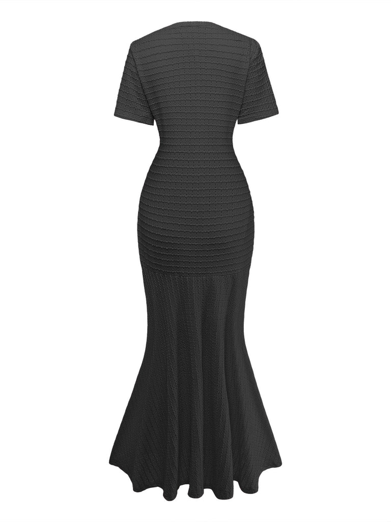 Ajouré à Carreaux Robe Sirène Années 1930 11