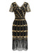 Robe Flapper Paillettes Perles Franges Année 1920