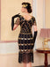 Robe Flapper Paillettes Perles Franges Année 1920