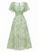 Robe jaune mousseline à manches papillon années 1930