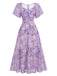 Robe jaune mousseline à manches papillon années 1930