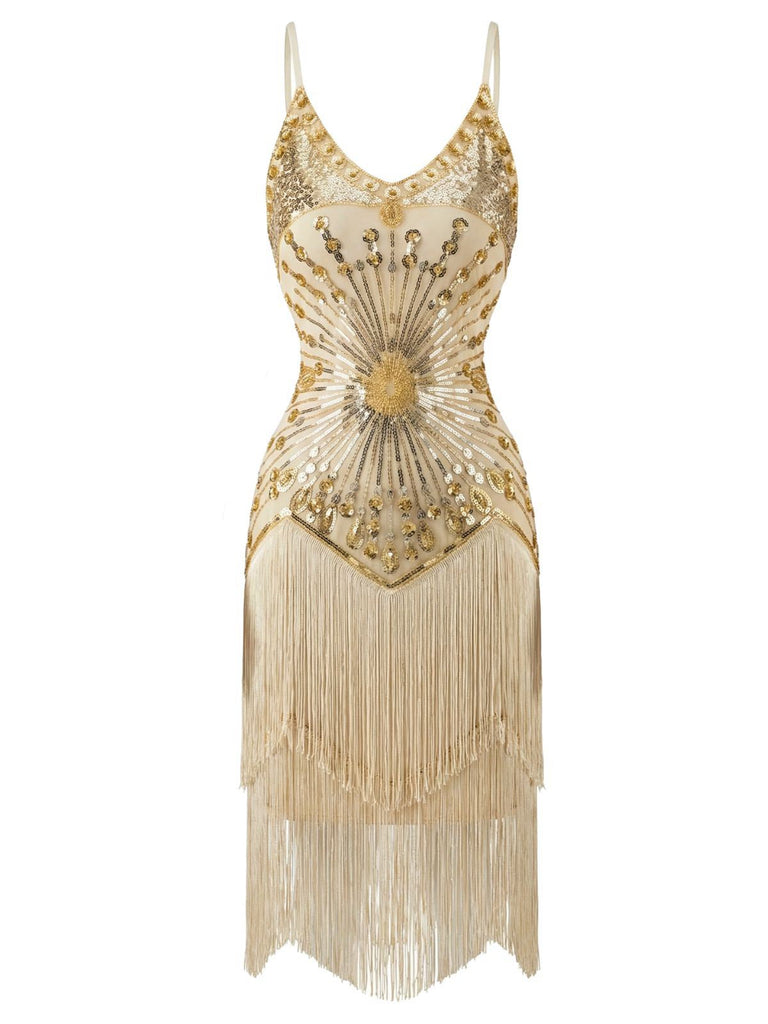 Robe Charleston à franges et sequins années 1920