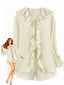 2PCS Ensemble cardigan et short beige volants et lacets années 1940