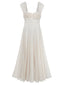 [Prévente] Robe Longue Épaulettes En Tulle Ivoire Mariage Années 30