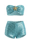 Ensemble bikini bandeau et étoile mer sequins années 1950