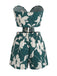 2 Pièces Tropical Floral Imprimé Bustier & Short Ensemble Années 1930 2