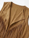 Faux Daim Pompon Disco Gilet Set Années 1970 5