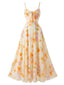[Prévente] Robe nuisette bohème jaune à fleurs col V années 1930