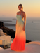 Robe Longue Multicolore Col Bando Dégradé Plissé Années 30