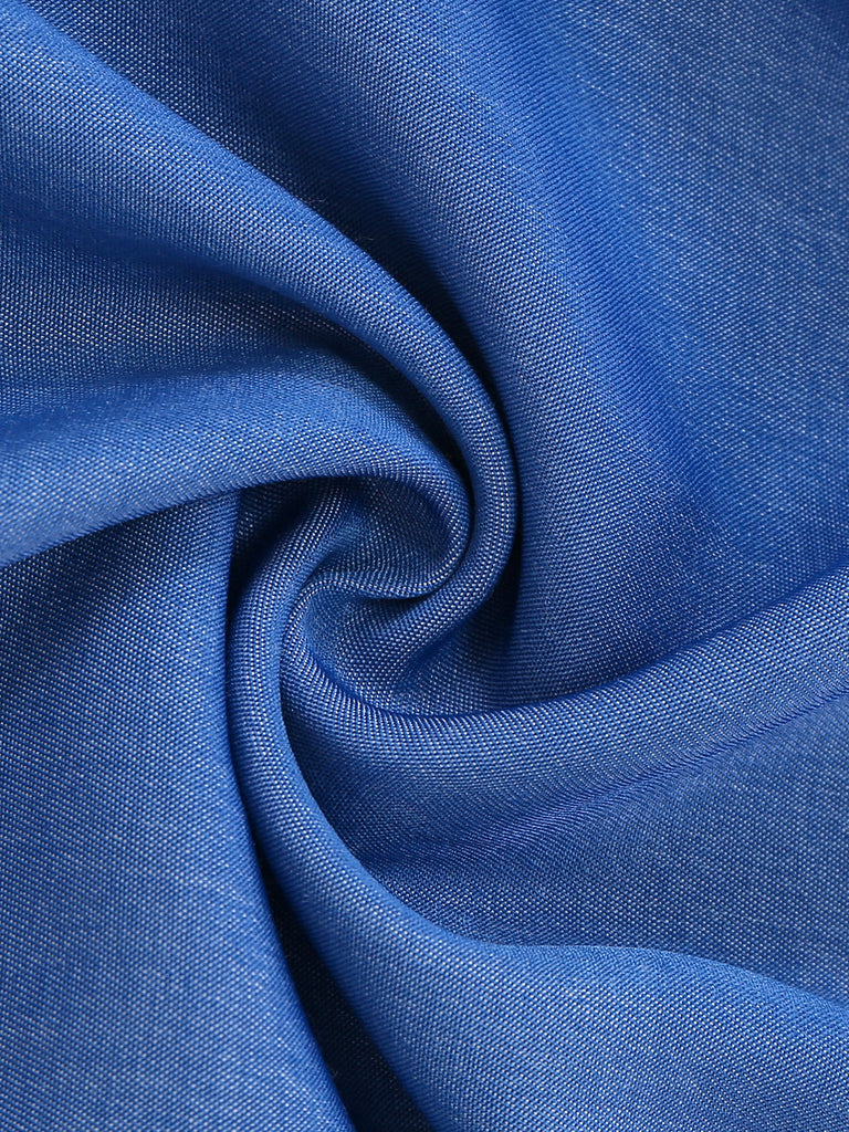 Combinaison Bleue en Denim à Bretelles Fines et Fronces Années '50 6