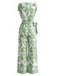 Floral Col V Sans Manches Jambes Larges Combinaison Années 1970 5
