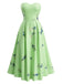 Robe Évasée Bustier à Fleurs Taille Haute Années '40 6