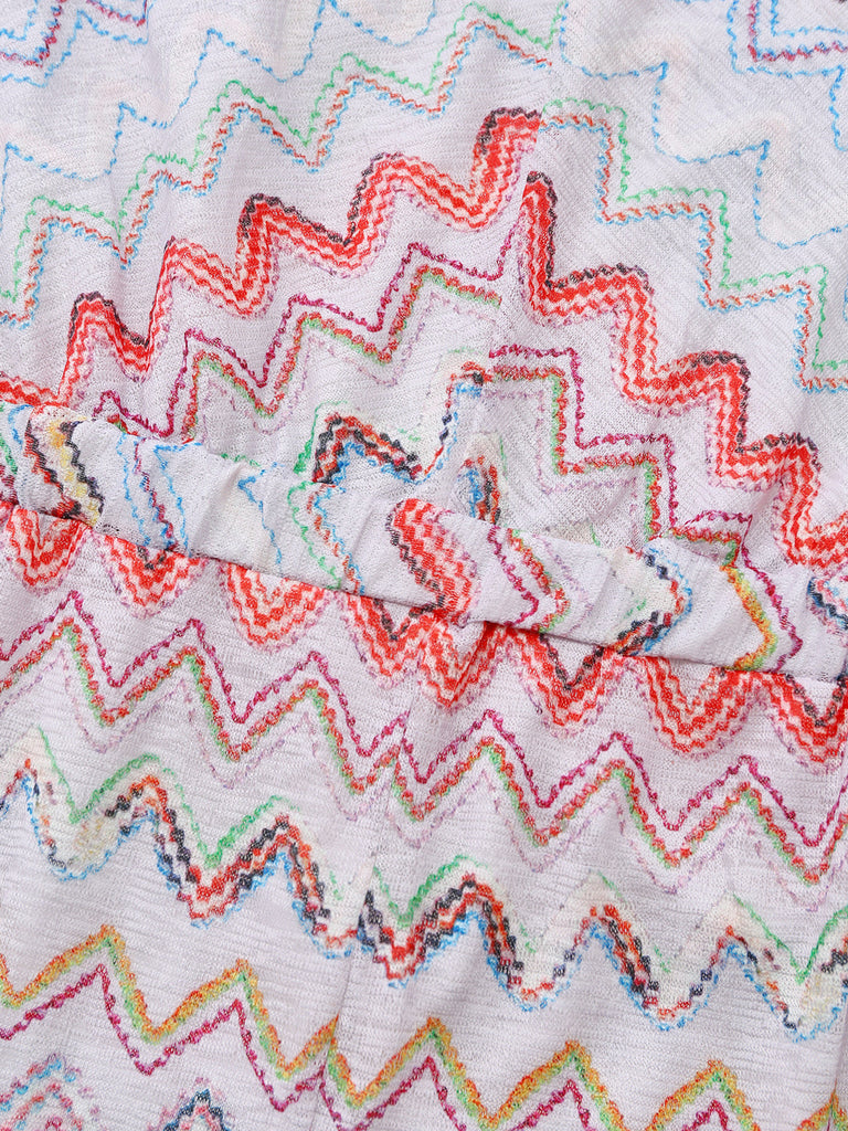 Multicolore Vague Rayé Sans Manches Combishort Années 1960 5