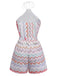 Multicolore Vague Rayé Sans Manches Combishort Années 1960 3