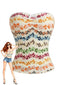 Top bandeau floral dégradé à nœud années 2000