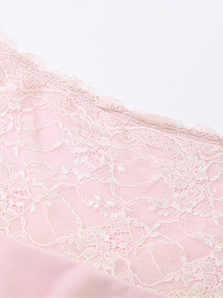 Rose Dentelle Brodé Mini Jupe Années 1980 3
