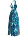Robe Longue Halter Dos Nu Fendue Florale Années 1930 6