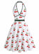 Robe rose poudré à fleurs col en V années 50