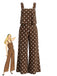 Combinaison à Pois Wide-Strap Jambes Larges Marron Années 1930