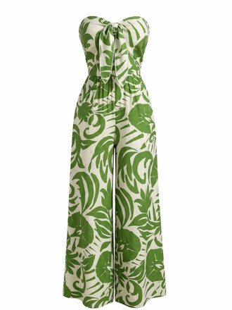 Combinaison Boho Bustier à Imprimé Irrégulier Années '70 2