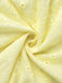 Mini Robe en Coton Brodée à Manches Bouffantes Col V Jaune Années 1960 10