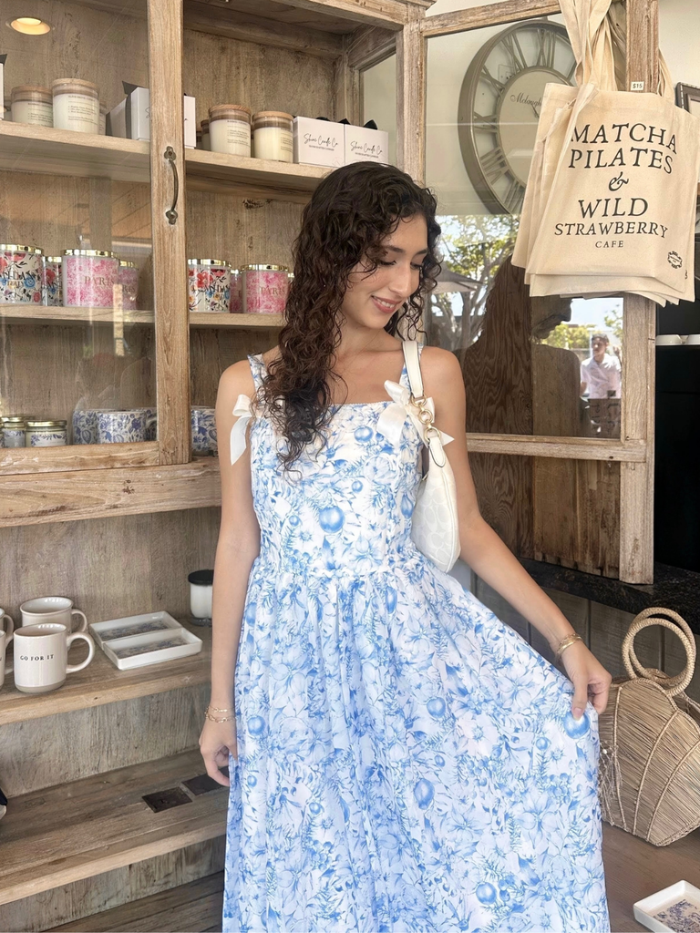 Robe Swing Bleue Imprimé La Nuit Étoilée Van Gogh Années 40