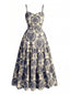 Robe trapèze à fines bretelles Années 1950