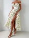 Robe Col V Imprimé Citron Fendue Taille Haute Années 1950 3