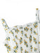 Robe Col V Imprimé Citron Fendue Taille Haute Années 1950 6