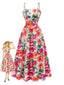 Robe à Bretelles Fines Fleur Bohème Années 70
