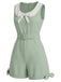 [Prévente] Combishort Col Claudine Nœud Ceinturée Vert Sauge Années 1950 3