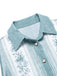 [Prévente] Combinaison à Jambes Larges Boutonnée Ceinturée Floral Bleu Clair Années 70