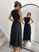 Robe sans Manches Paillettes Tulle Patchwork Noire Années 50