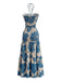 Robe Plissée Dos-Nu Col V Floral Années 30