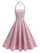Robe Dos Nu Rayé Ceinturé Années 1950