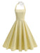 Robe Dos Nu Rayé Ceinturé Années 1950 4