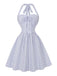 Robe Mini Évasée Dos-Nu Rayée Nouage Col Années 50