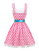 [Prévente] Robe Ceinturée Bustier à Pois Rose Années 50