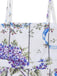 Robe Blanc Floral Imprimé Bretelles Fines Mousseline Années 1950 3