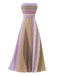 Robe longue bustier plissée arc-en-ciel années 1970