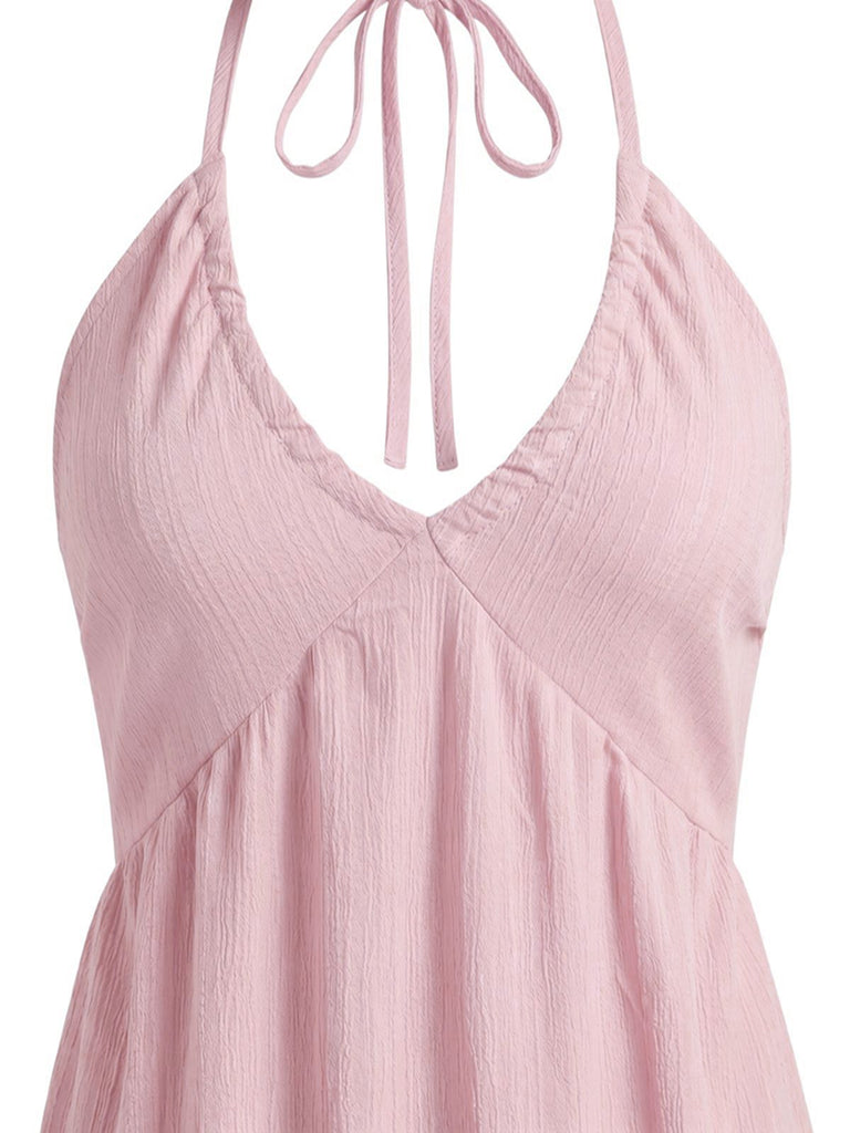 Robe longue unie dos nu décolleté V et encolure américaine années 30