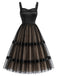 [Prévente] Robe en Satin Patchwork Tulle à Pois Années 50