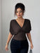 Blouse Col V Ruched Taille Drapé Shoulder Années 1930 4
