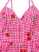 Robe Rose Vichy Cerise à Étages Maxi Années 1930 4