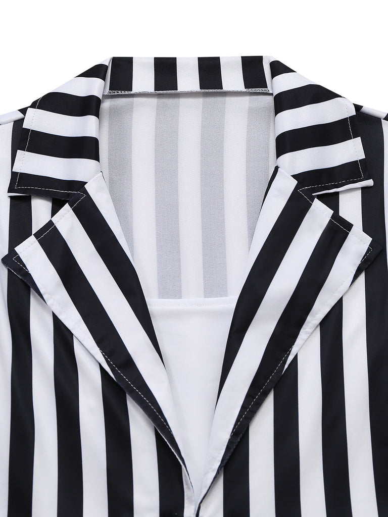 Costume body rayé inspiré de Beetlejuice années 1950